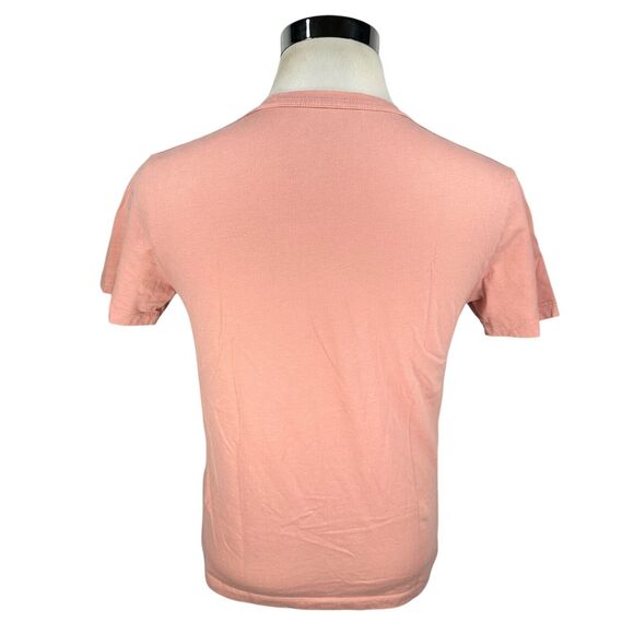 AllSaints Brace Contrast SS T-Shirt Men Medium Coral Pink Tapered Sleeves Cotton - Picture 3 of 9